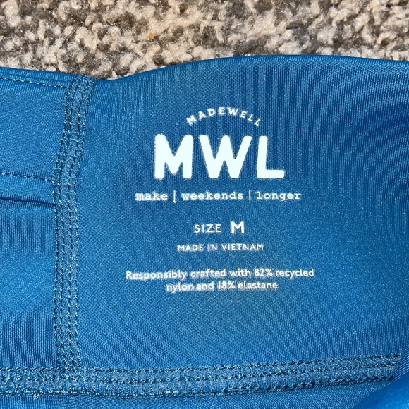 Madewell MWL High Rise Leggings Dark Teal Blue Size Medium - Picture 3 of 8